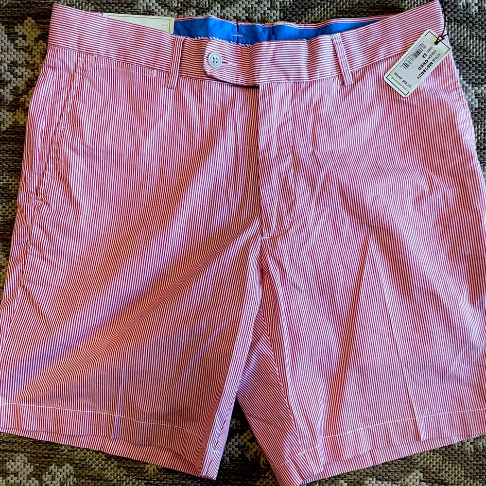 NWT Peter Millar seersucker stripe golf shorts, size 32